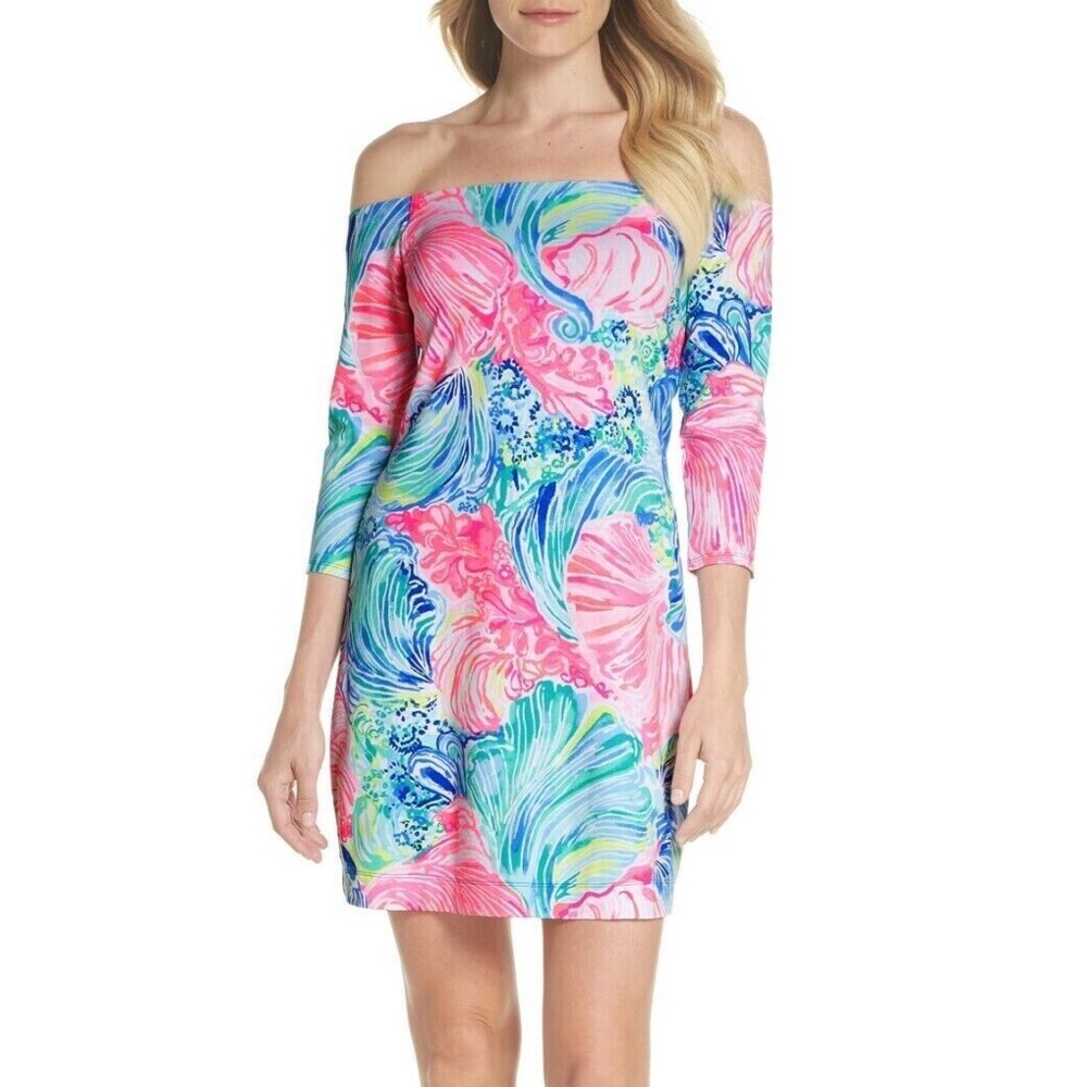 Lilly Pulitzer Laurana Off the Shoulder Dress in Beach Please New with Tags